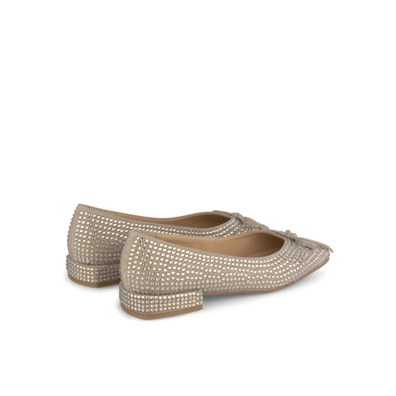 Ballerine Alma En Pena Bow With Rhinestones Kaki Femme | QTQ-91958822